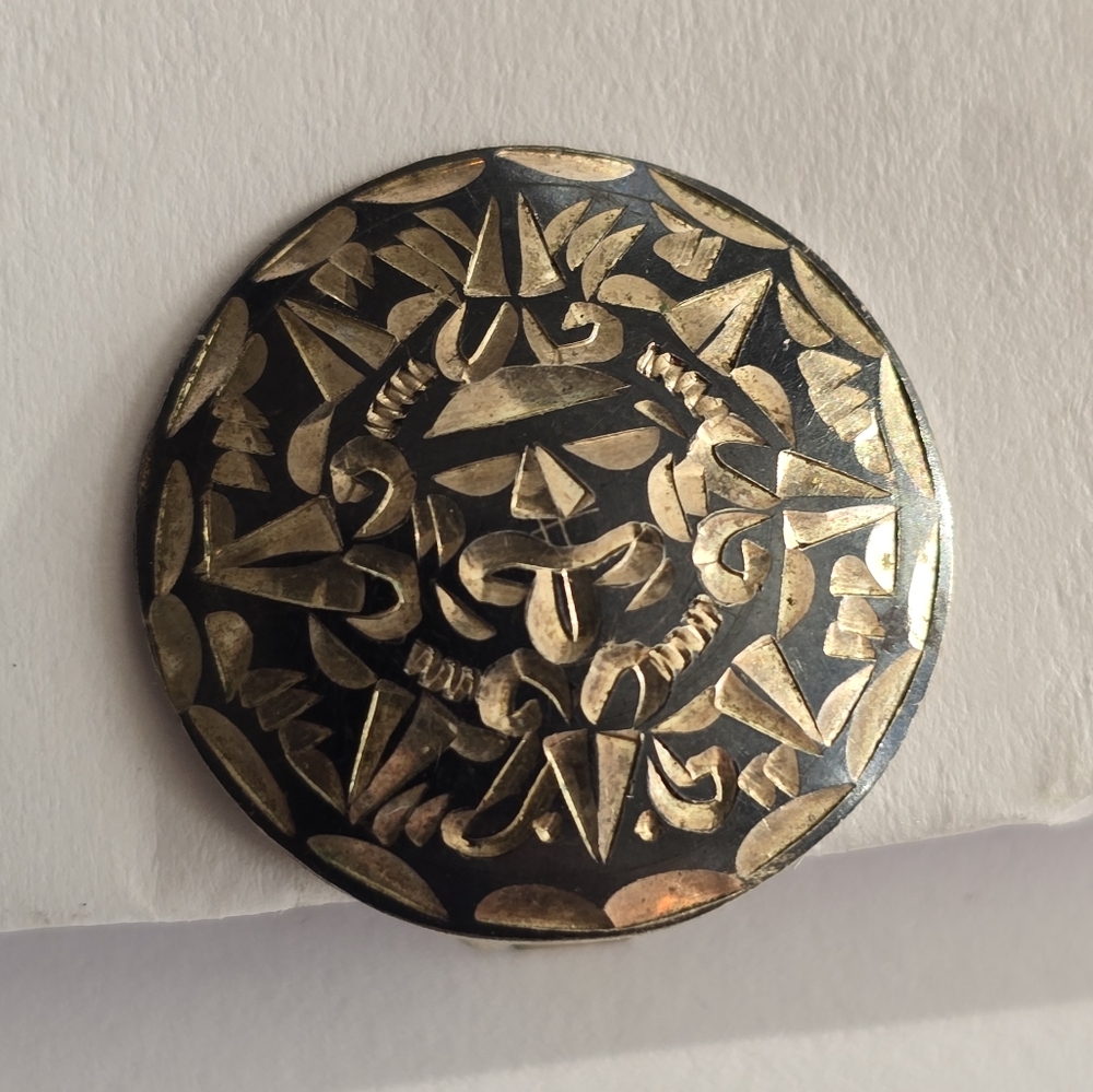 Vintage Mexico Plata clip earring single ONE aztec sun sol celestial - Picture 3 of 14